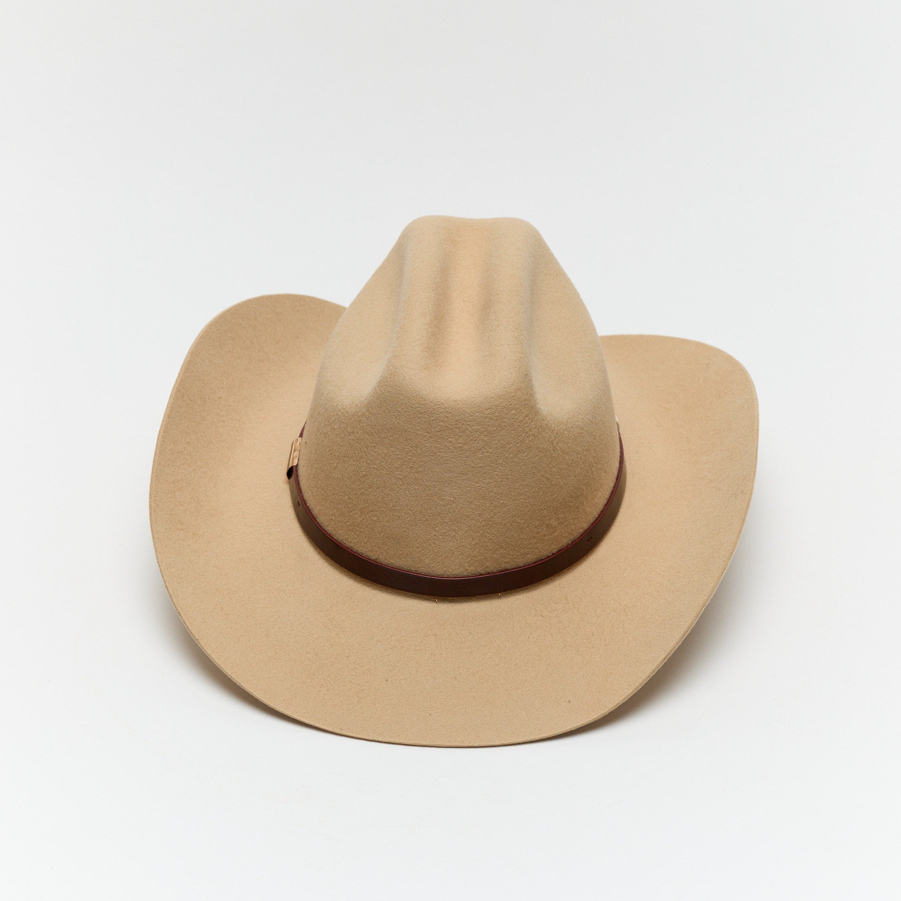Carriston Wool Western Cattleman Cowboy Hat with Cognac Studded Leather Hatband