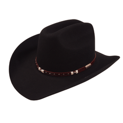 Carriston Wool Western Cattleman Cowboy Hat with Cognac Studded Leather Hatband