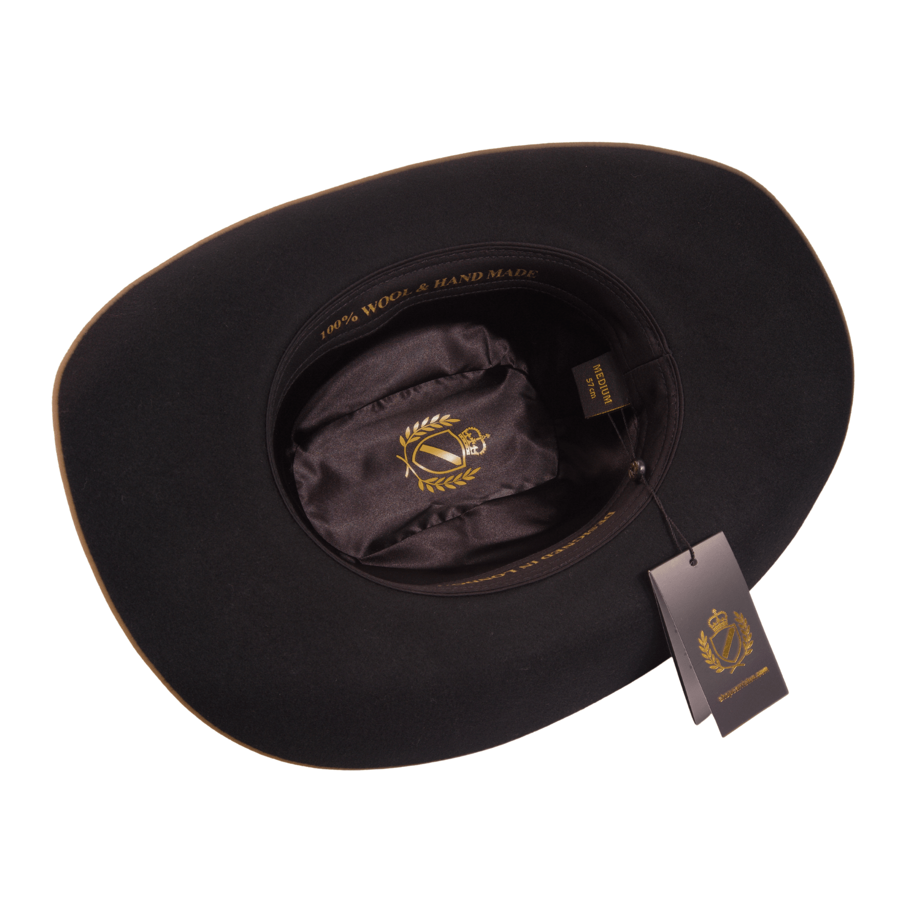 Carriston Wool Western Cattleman Cowboy Hat with Cognac Studded Leather Hatband
