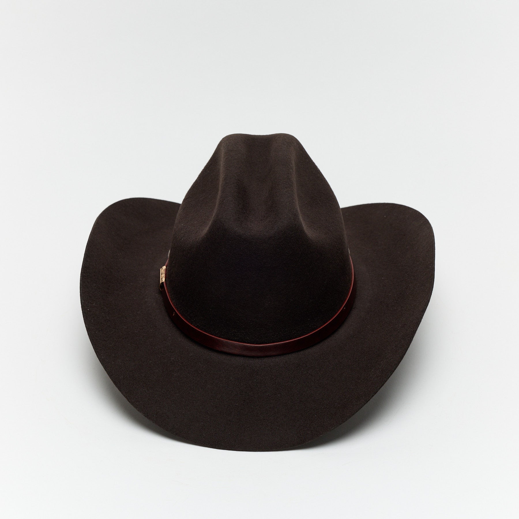 Carriston Wool Western Cattleman Cowboy Hat with Cognac Studded Leather Hatband