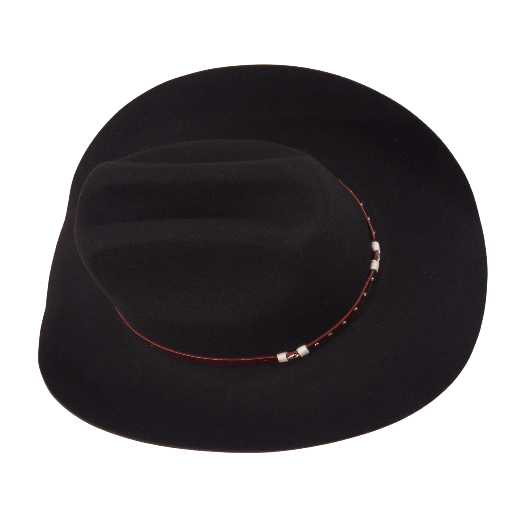 Carriston Wool Western Cattleman Cowboy Hat with Cognac Studded Leather Hatband