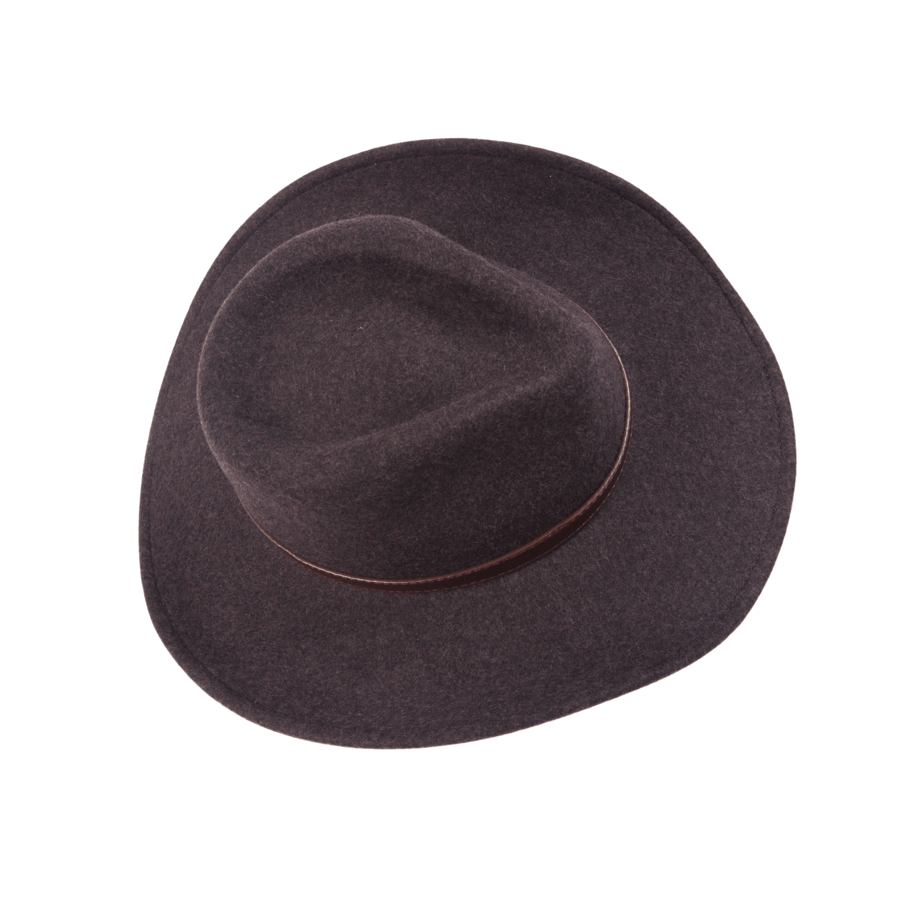 Charcoal Wool Cowboy Hat with Slim Leather Band