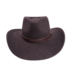 Charcoal Wool Cowboy Hat with Slim Leather Band