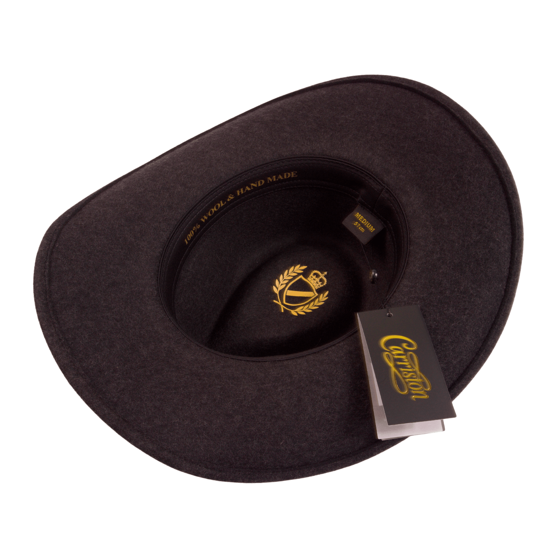 Charcoal Wool Cowboy Hat with Slim Leather Band