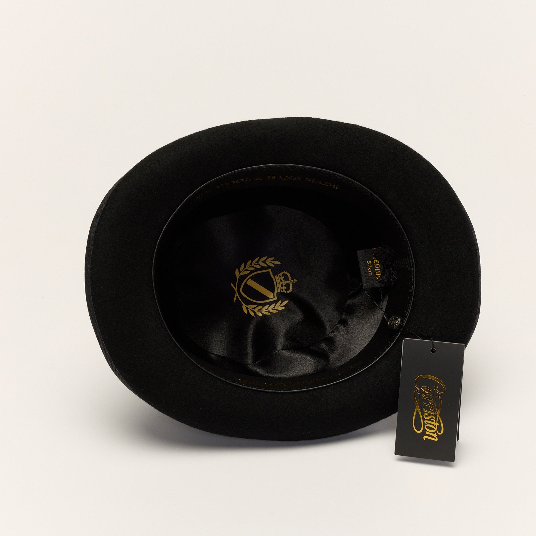Classic Black Bowler Hat with Curved Brim
