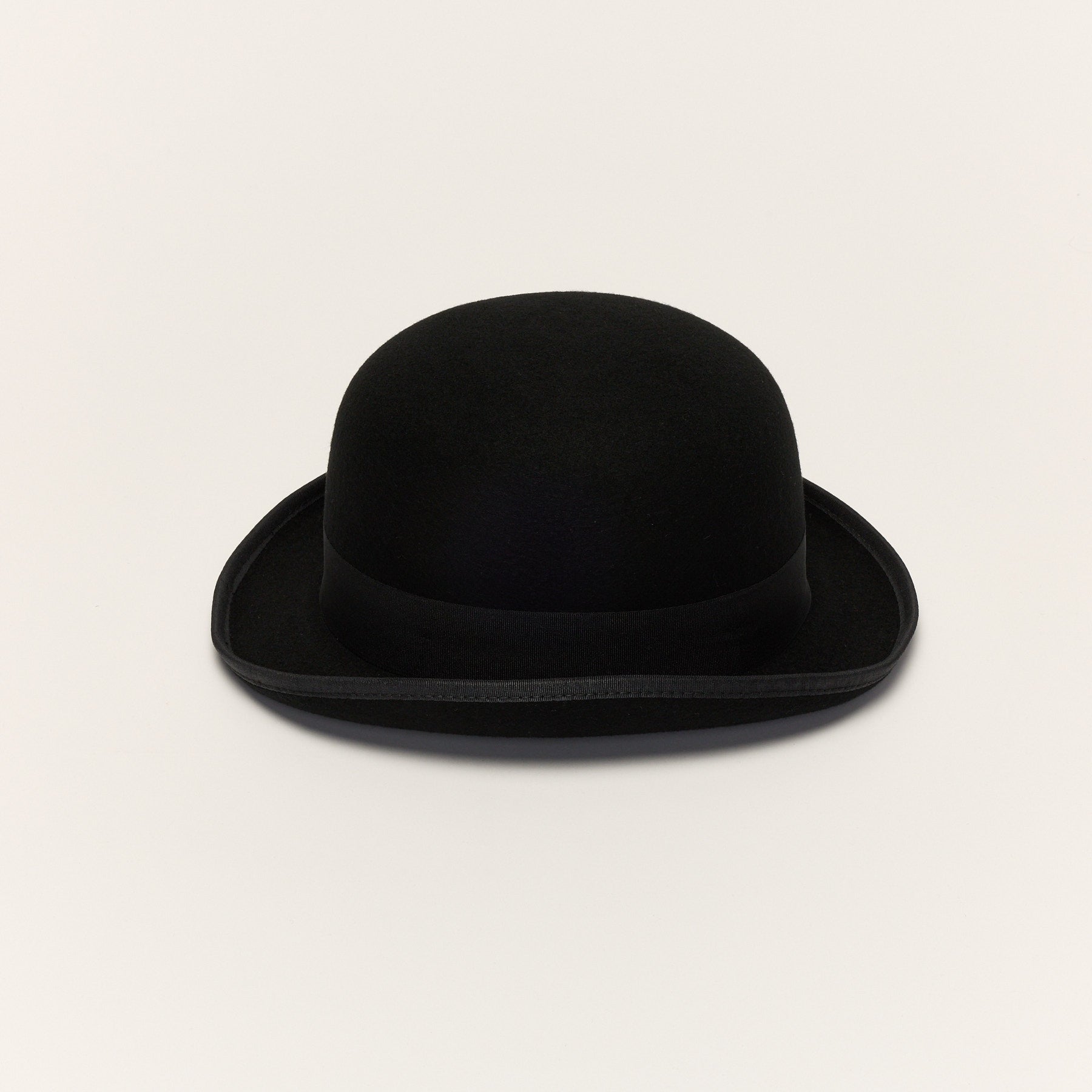 Classic Black Bowler Hat with Curved Brim