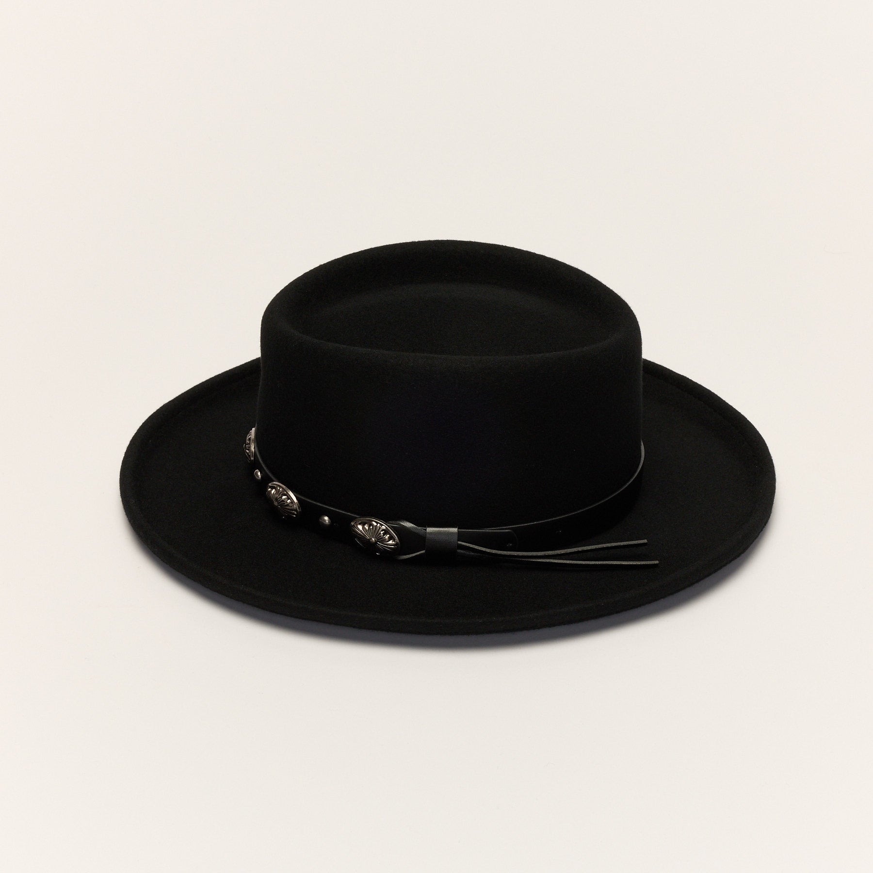 Classic Black Gambler Hat - Silver Band