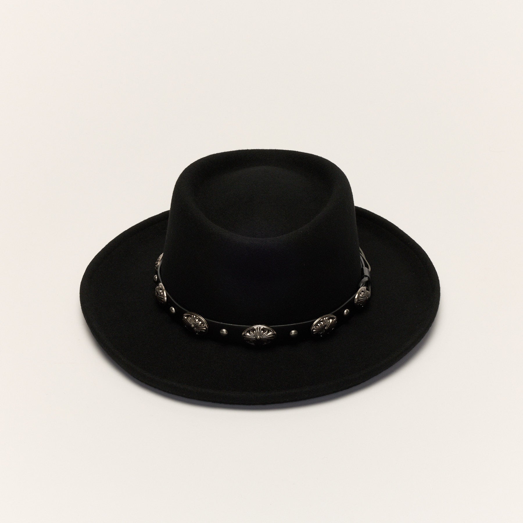 Classic Black Gambler Hat - Silver Band