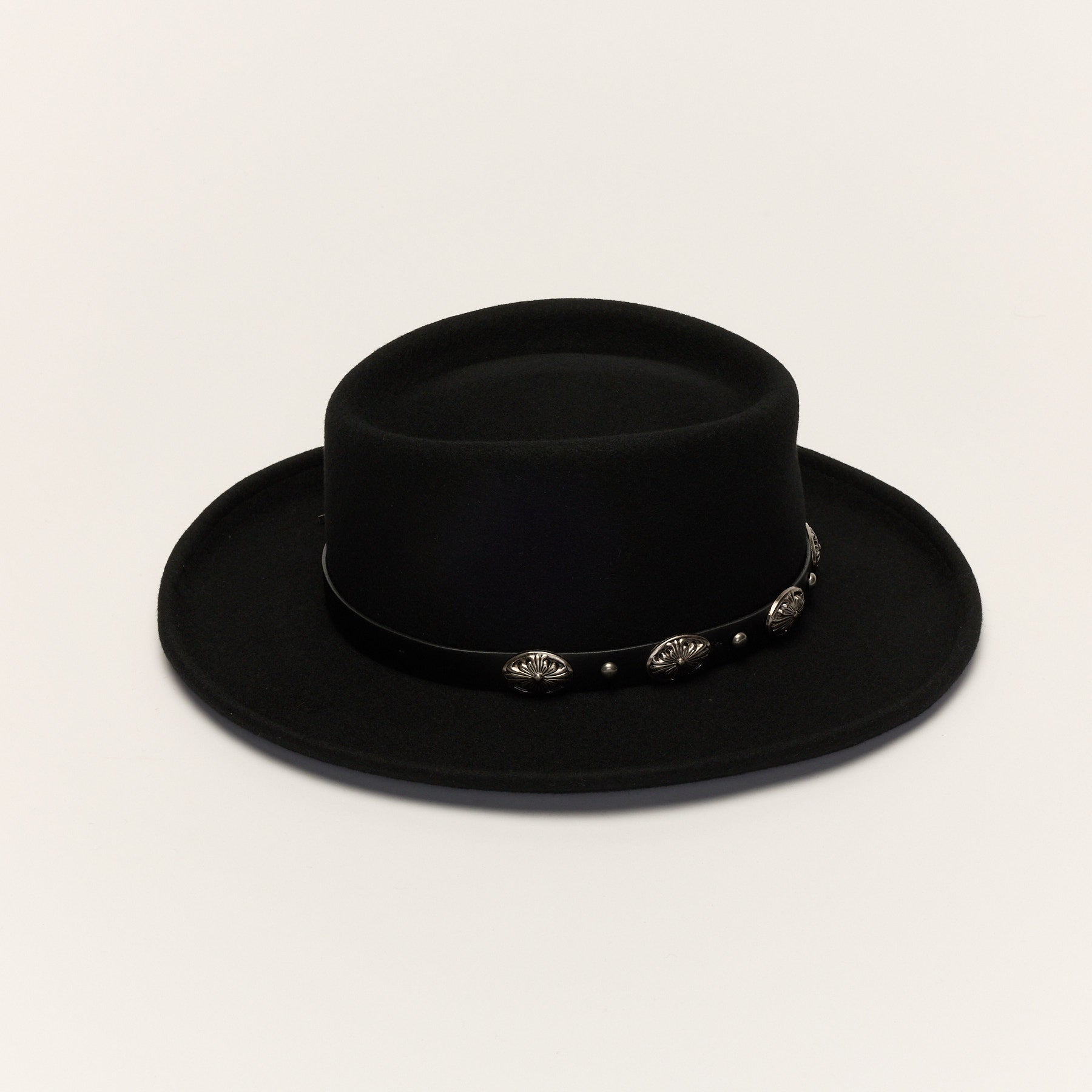 Classic Black Gambler Hat - Silver Band