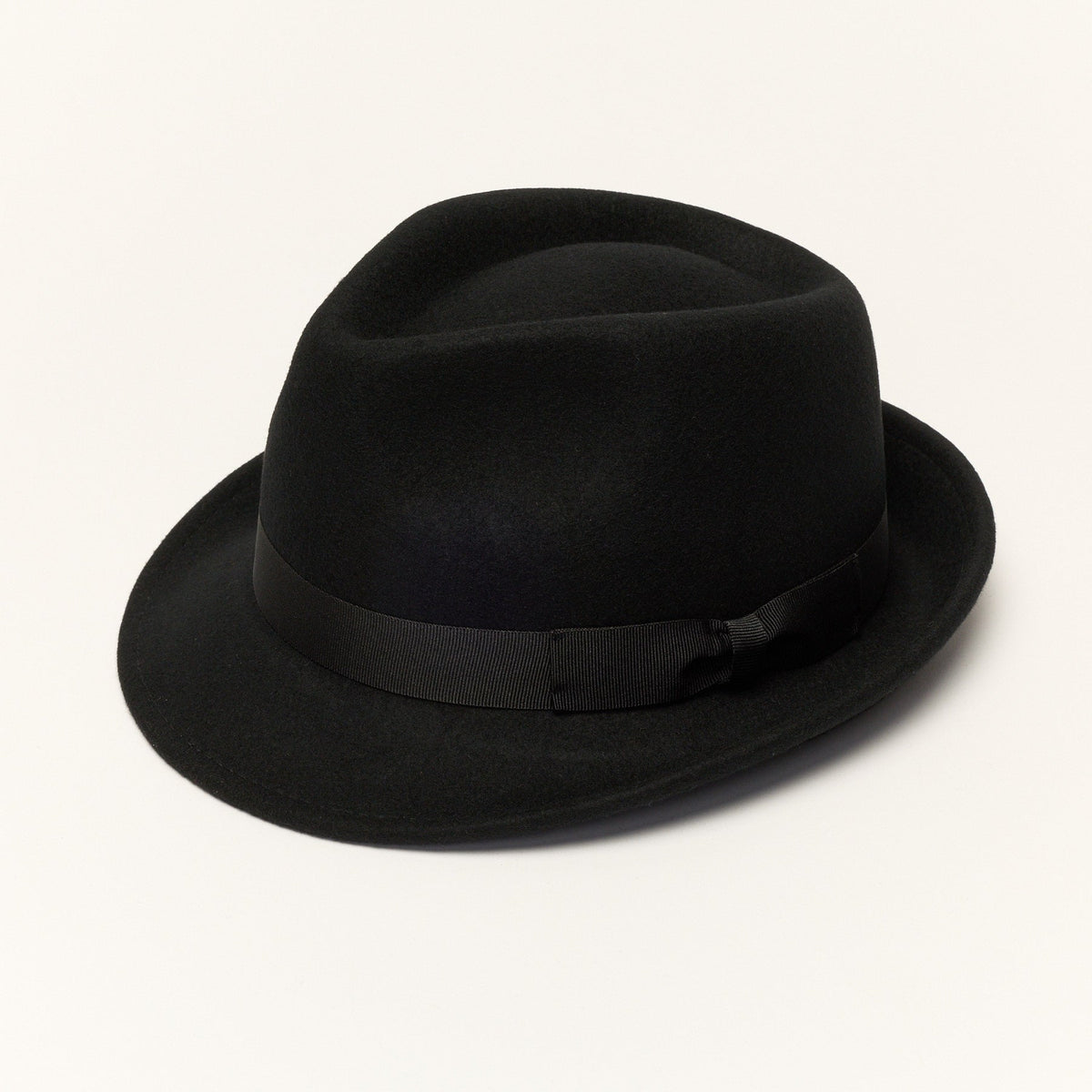 Gray Trilby Hat with Teardrop Crown