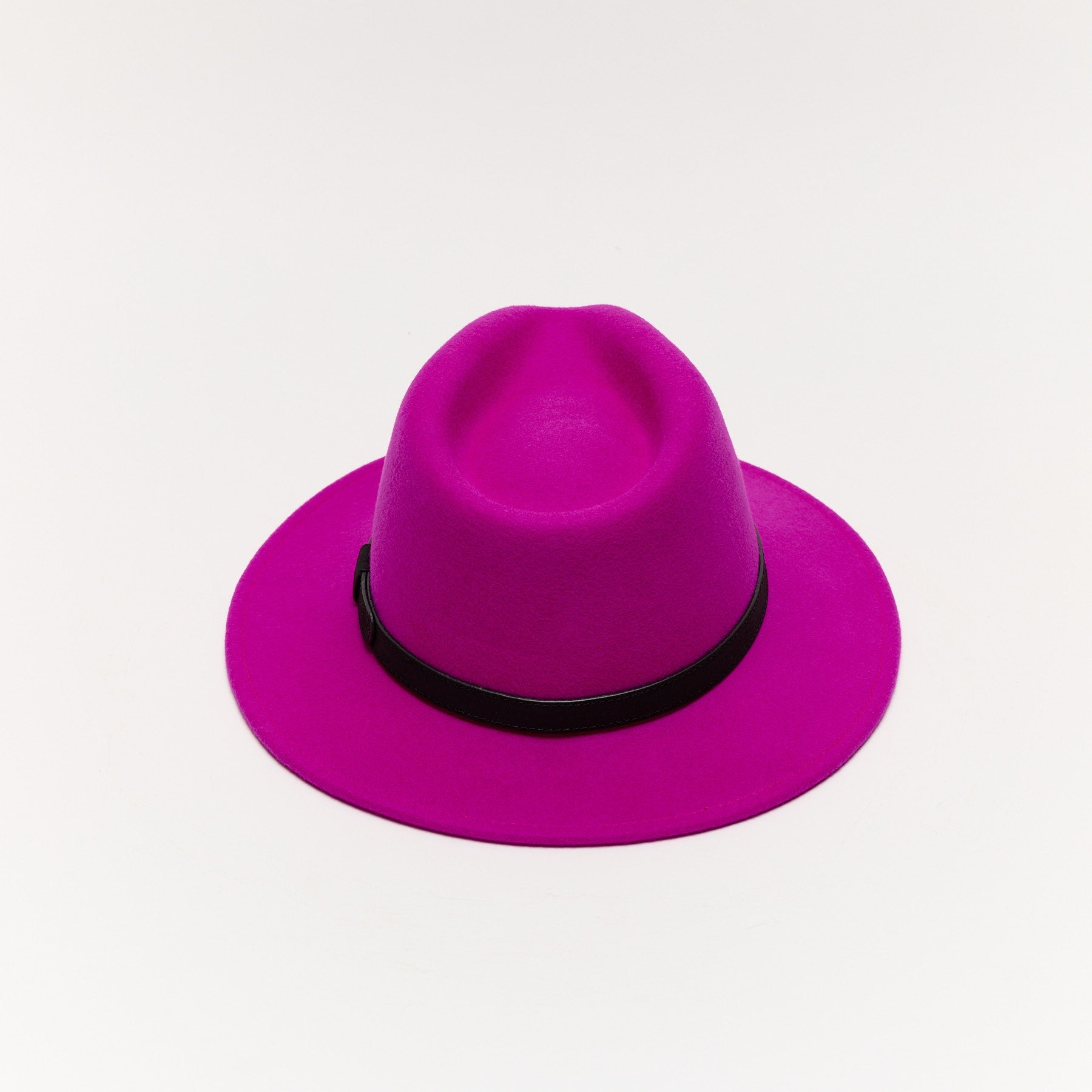 Orange Wool Felt Fedora Hat with Leather Band