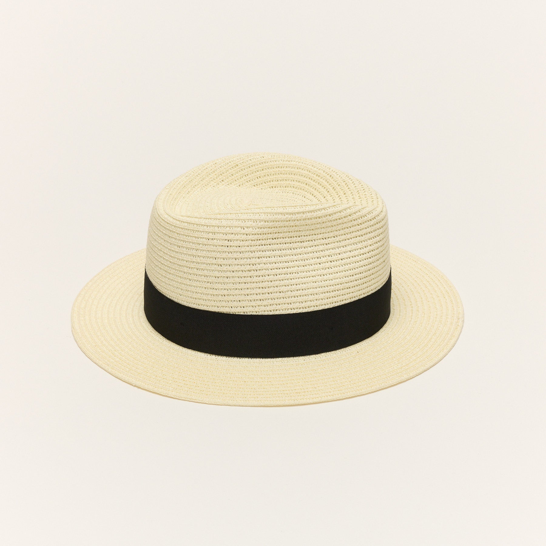 Paper Straw Fedora Hat With Ribbon Band