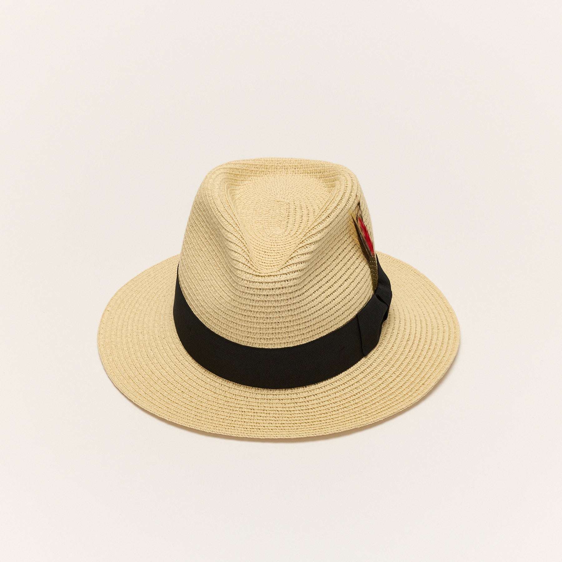 Paper Straw Fedora Hat With Ribbon Band