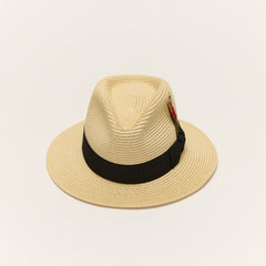 Paper Straw Fedora Hat With Ribbon Band