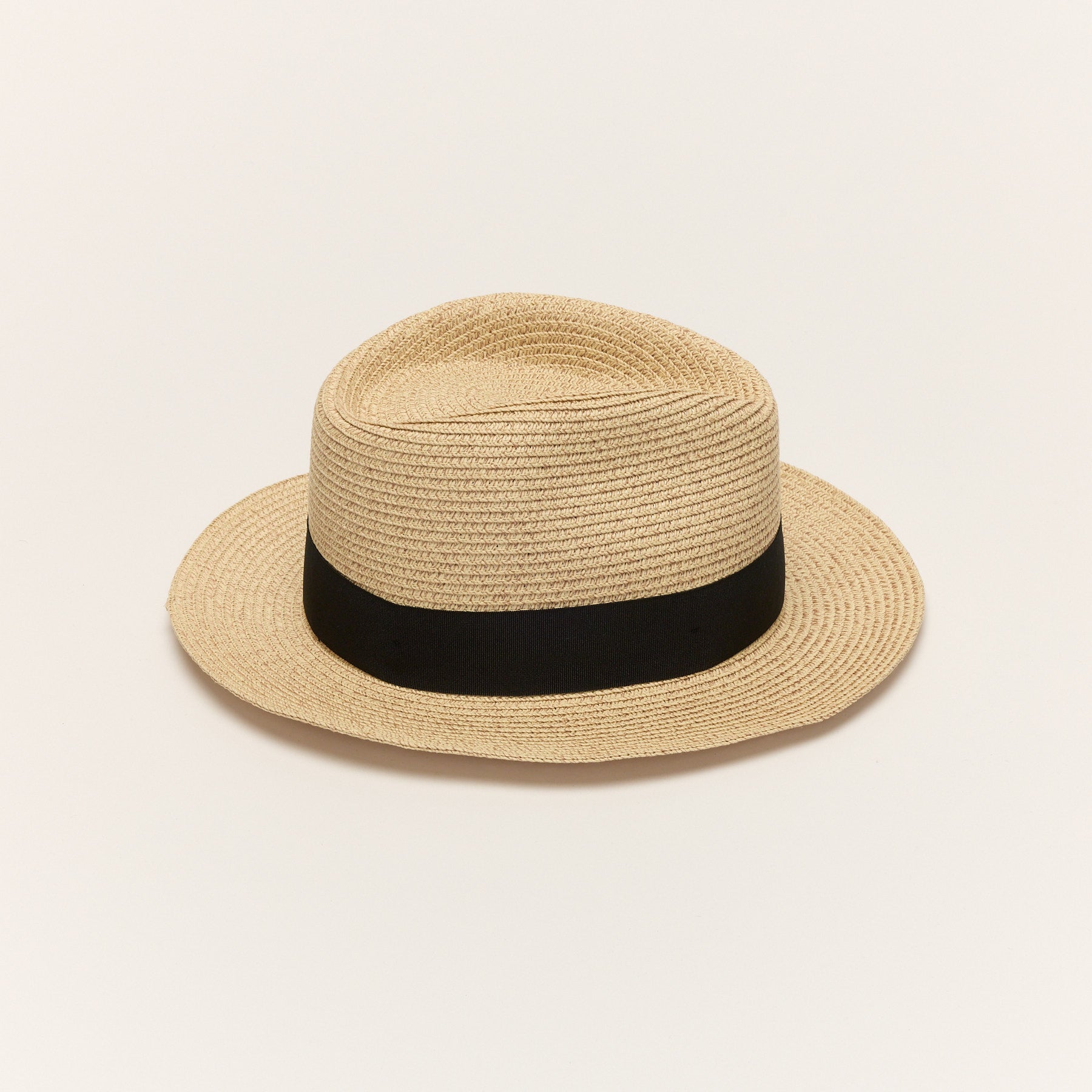 Paper Straw Fedora Hat With Ribbon Band