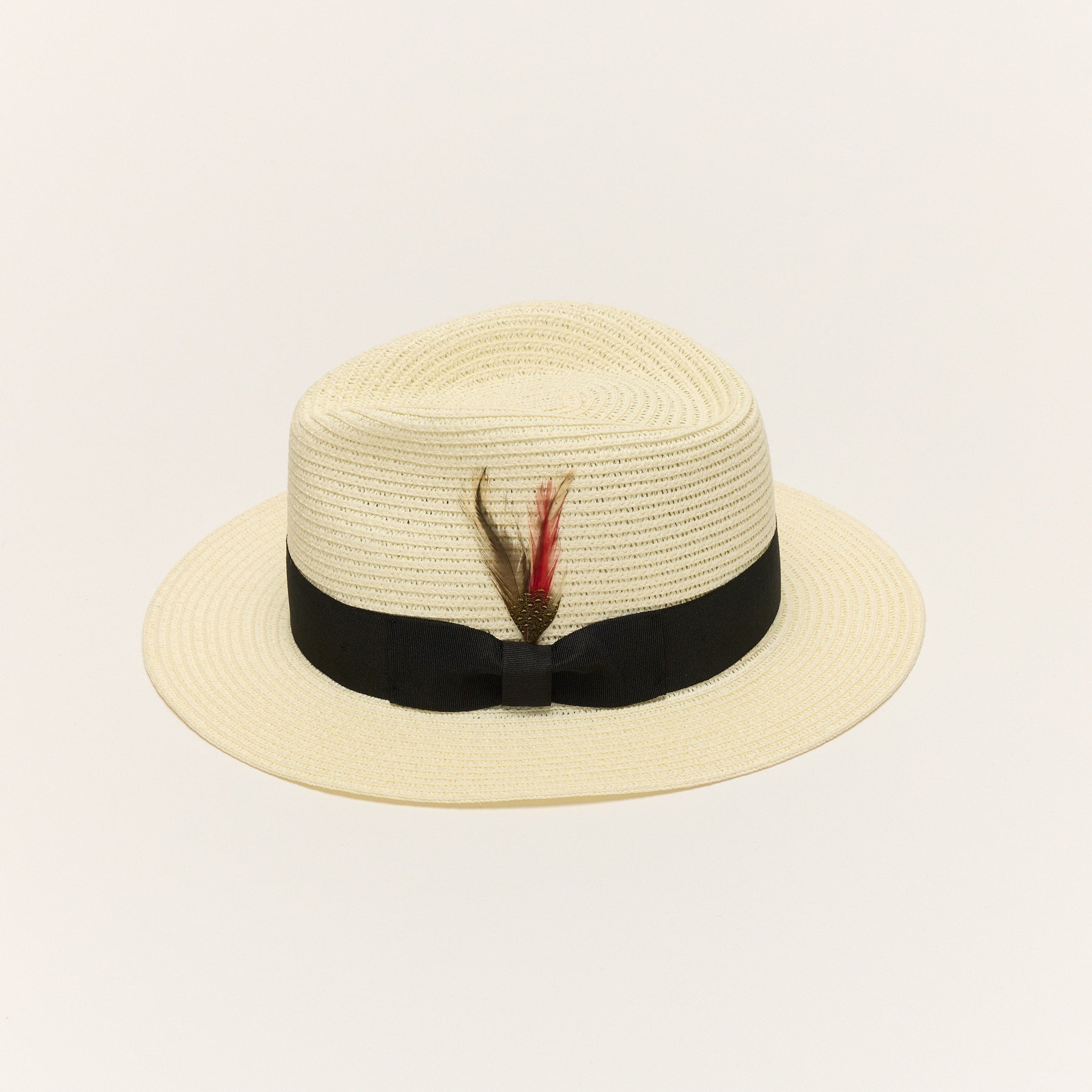 Paper Straw Fedora Hat With Ribbon Band