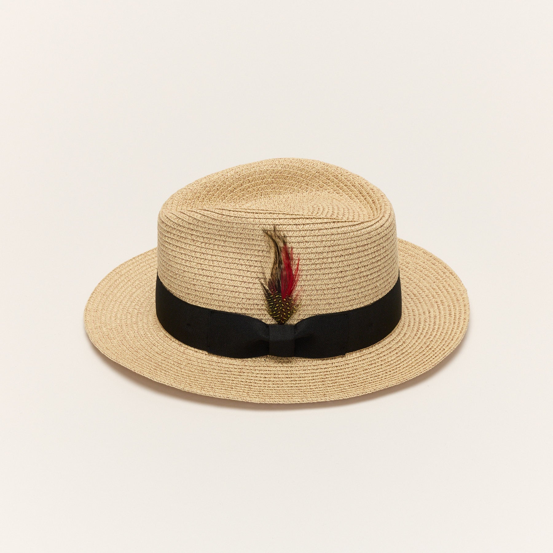 Paper Straw Fedora Hat With Ribbon Band
