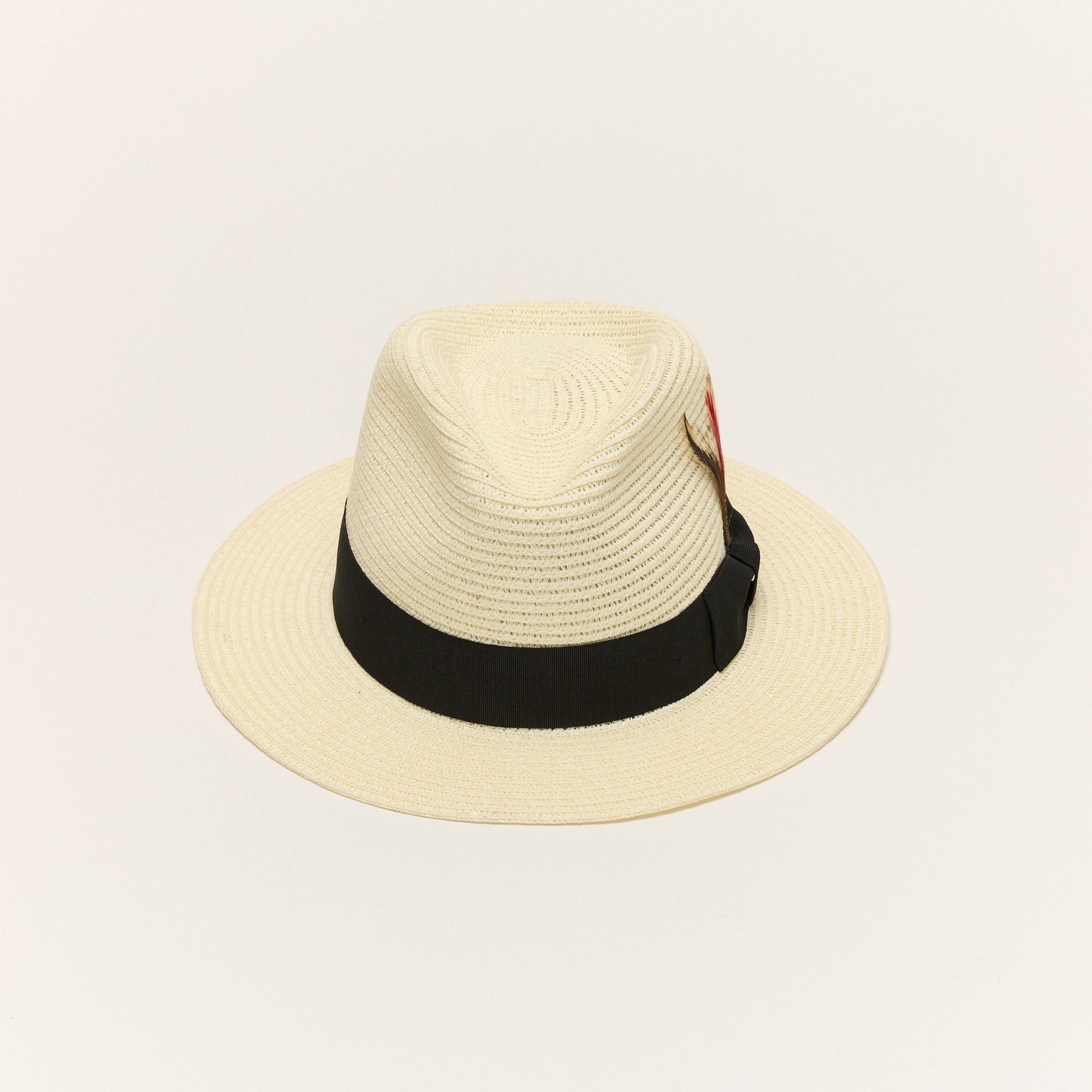 Paper Straw Fedora Hat With Ribbon Band