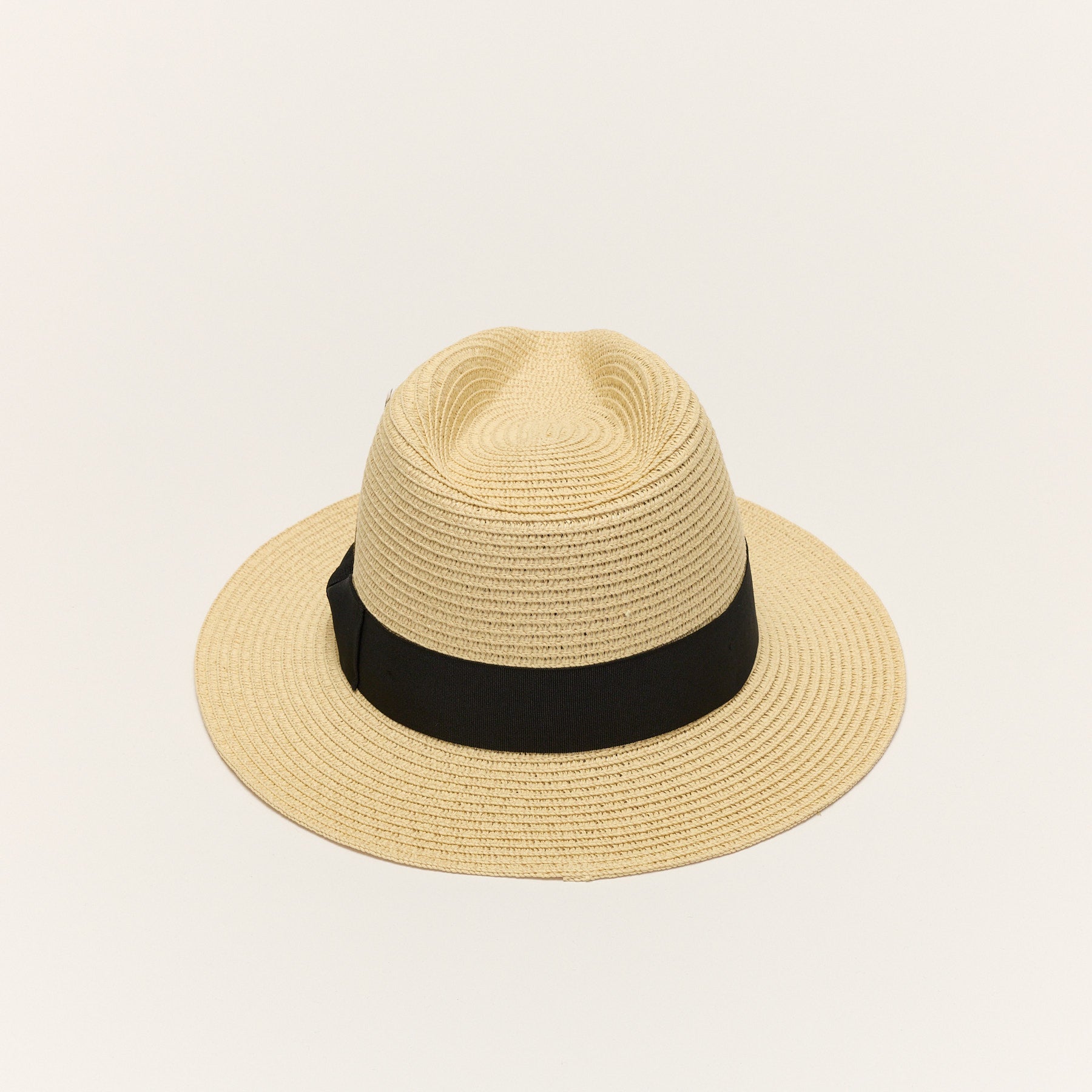 Paper Straw Fedora Hat With Ribbon Band