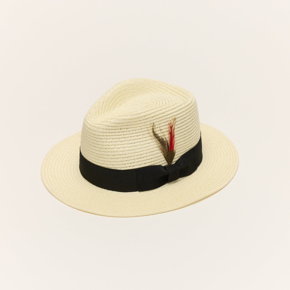 Paper Straw Fedora Hat With Ribbon Band