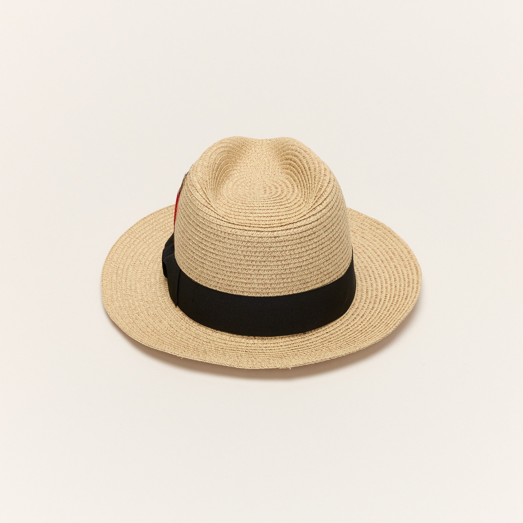 Paper Straw Fedora Hat With Ribbon Band
