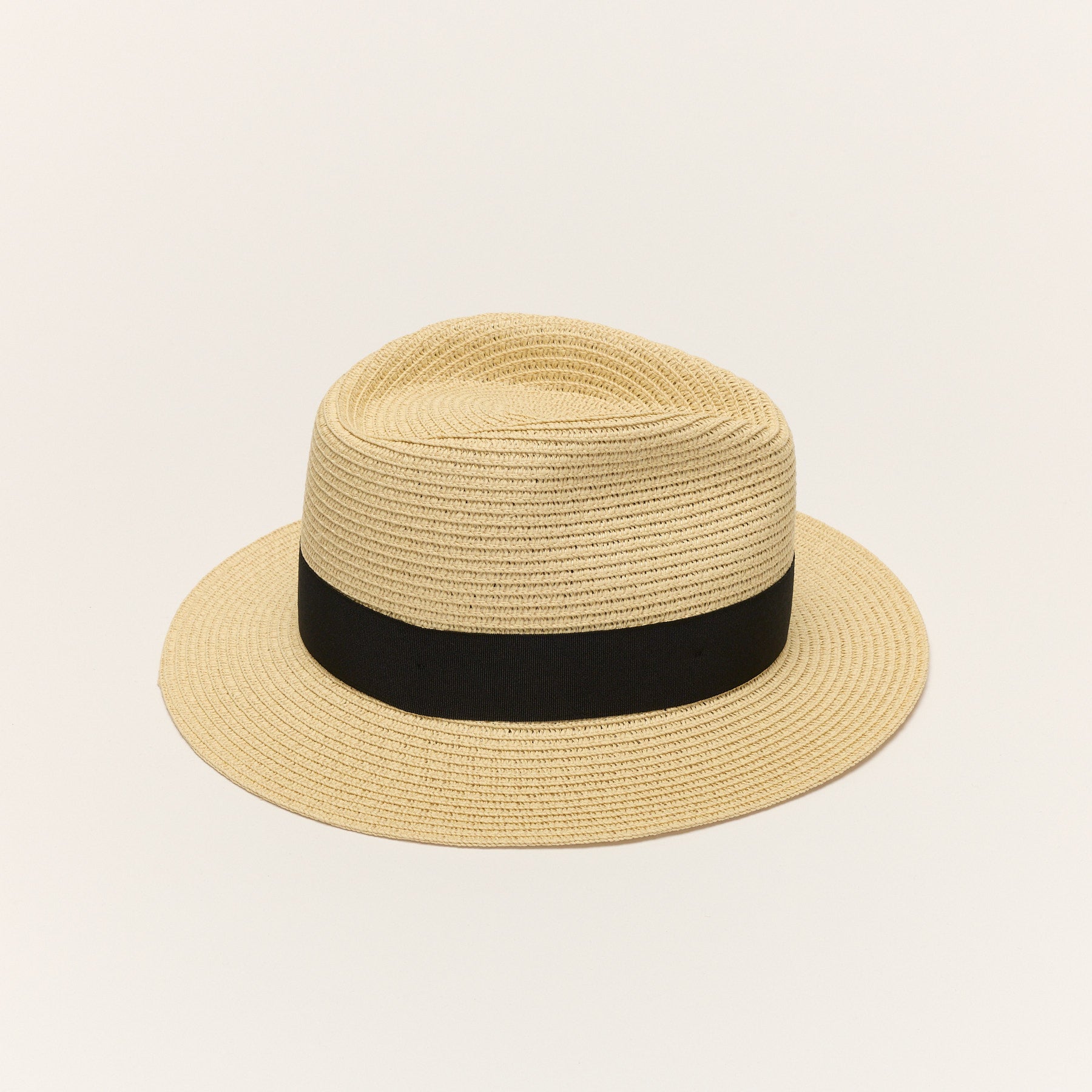 Paper Straw Fedora Hat With Ribbon Band