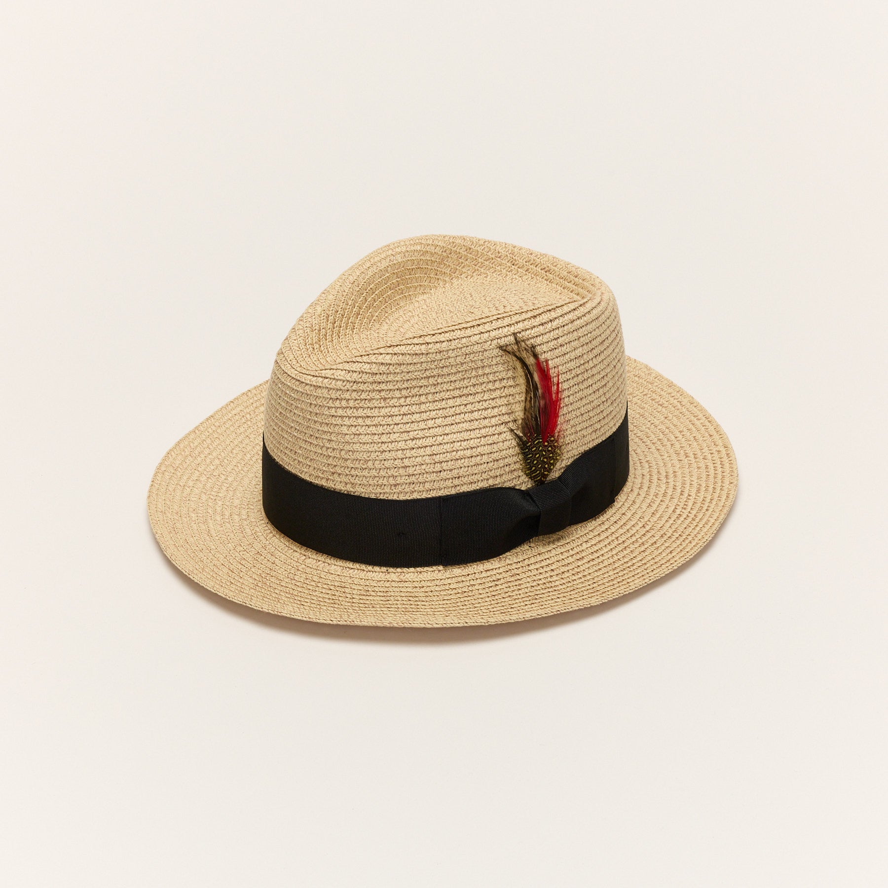 Paper Straw Fedora Hat With Ribbon Band
