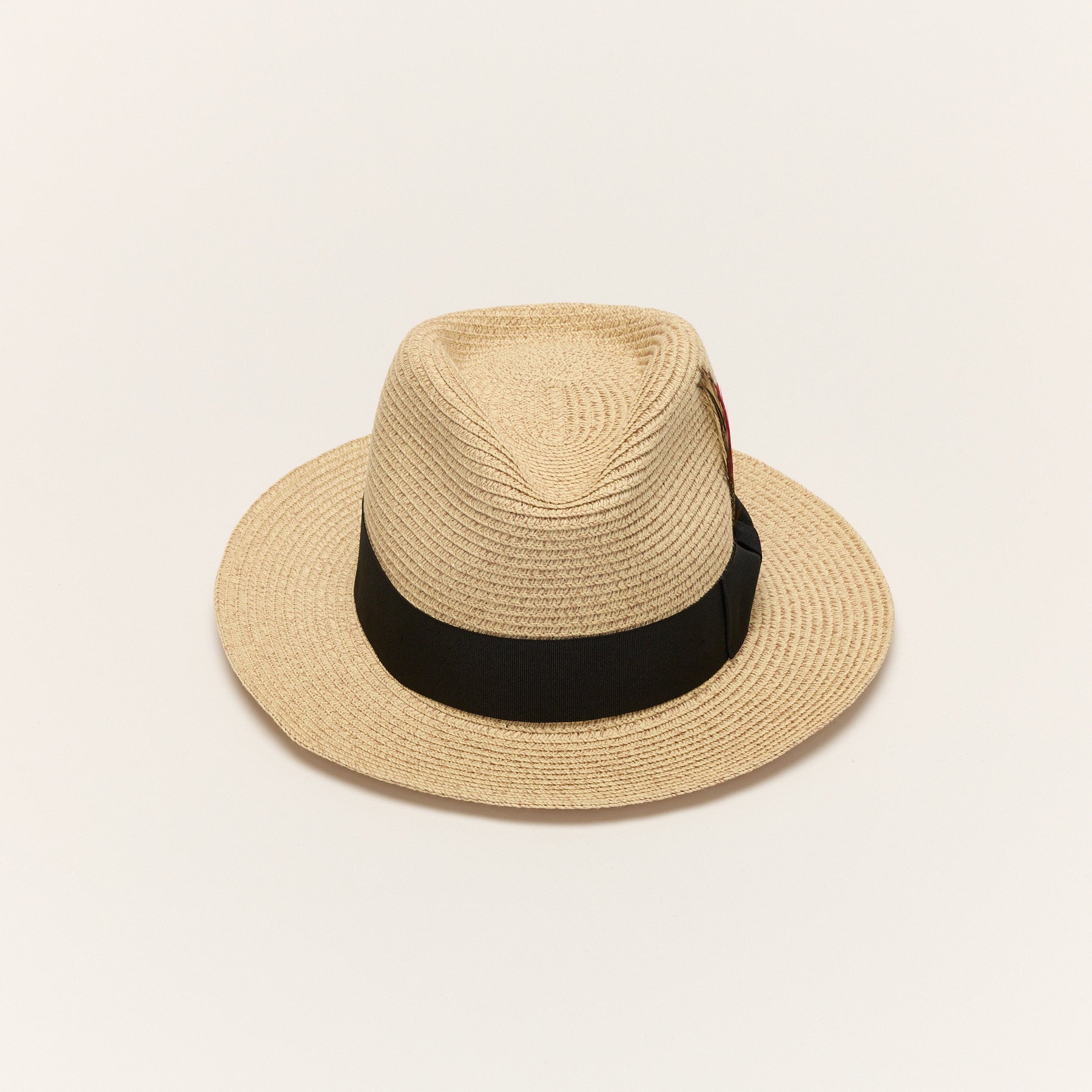Paper Straw Fedora Hat With Ribbon Band