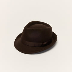 Short Brim Trilby Hat with Teardrop Crown