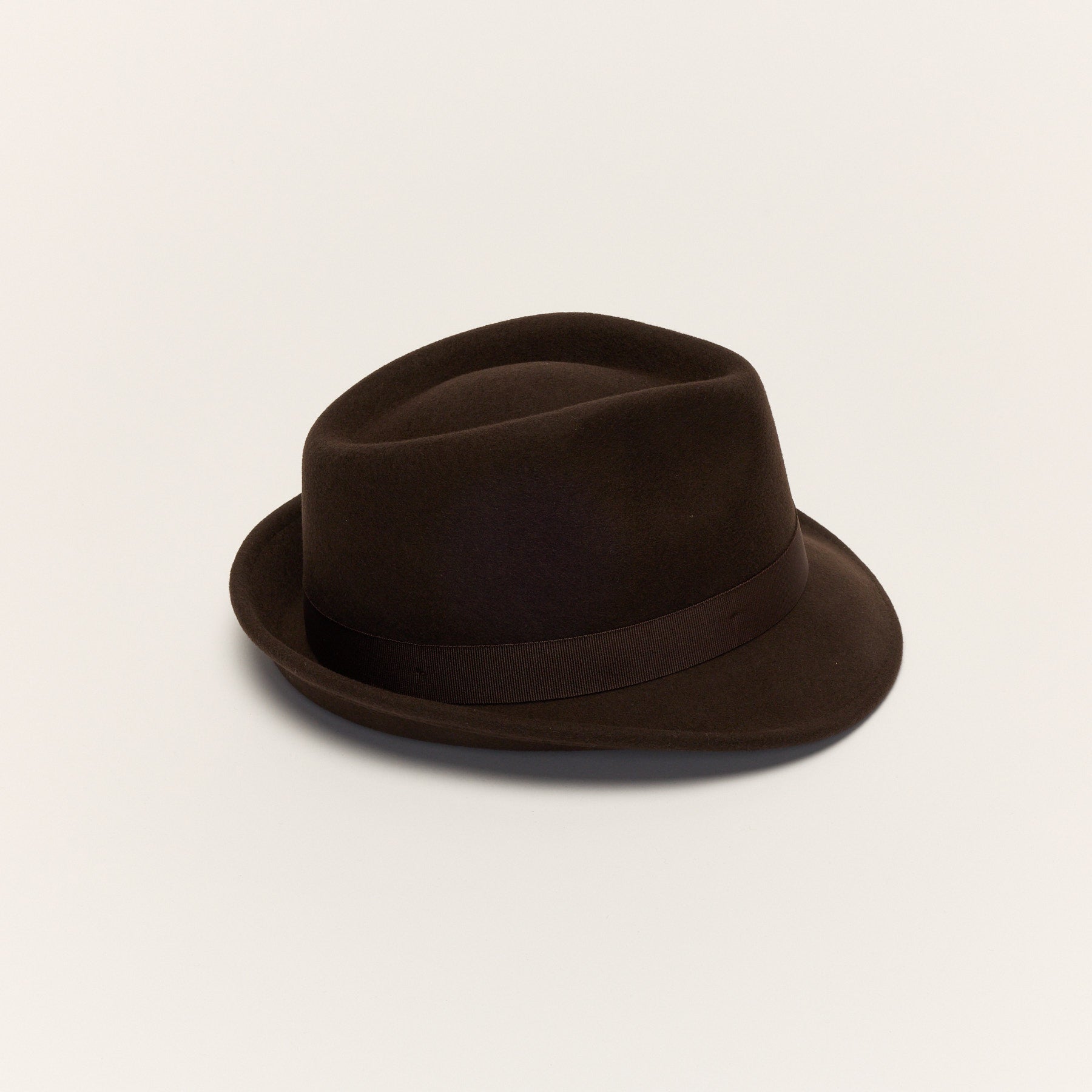 Short Brim Trilby Hat with Teardrop Crown