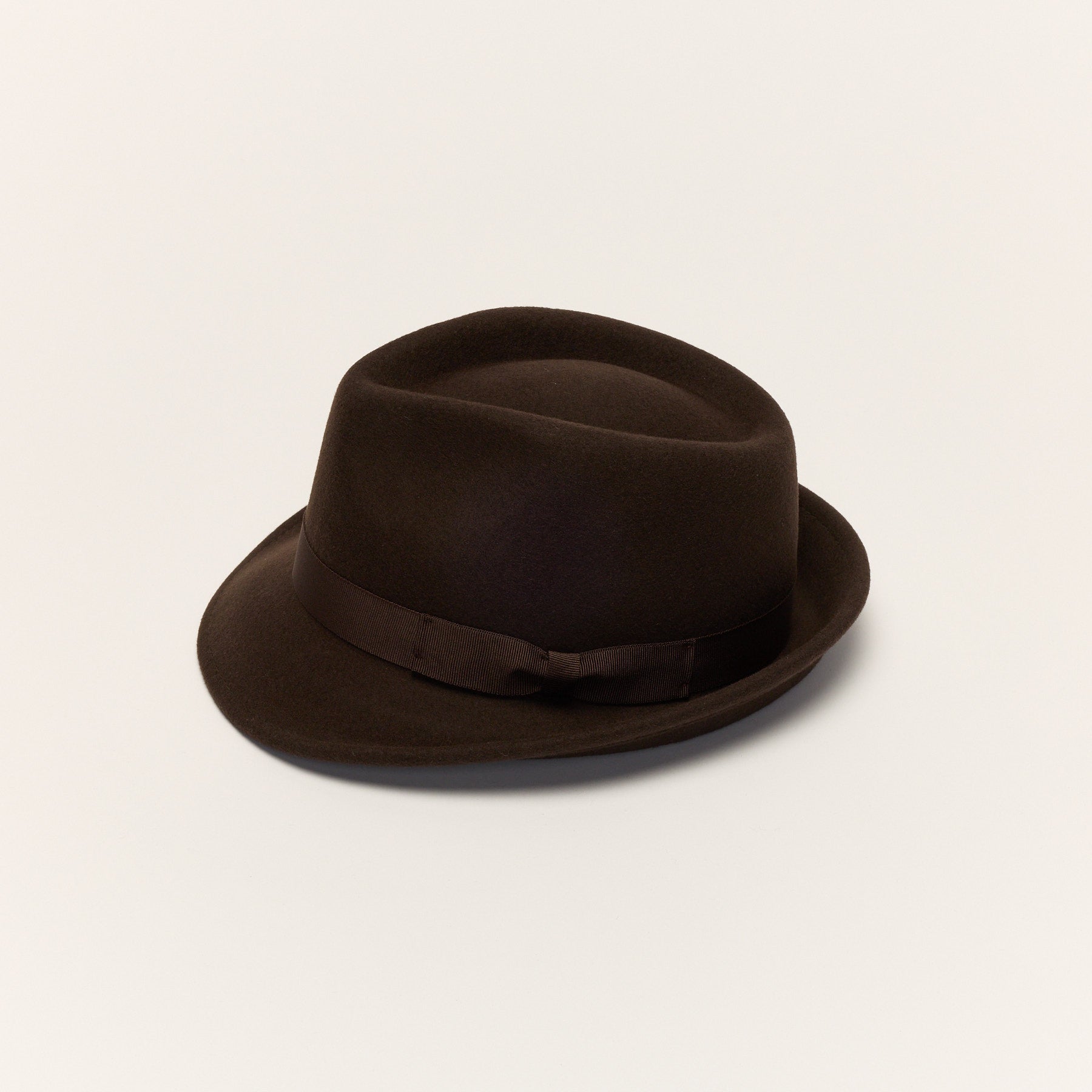 Short Brim Trilby Hat with Teardrop Crown