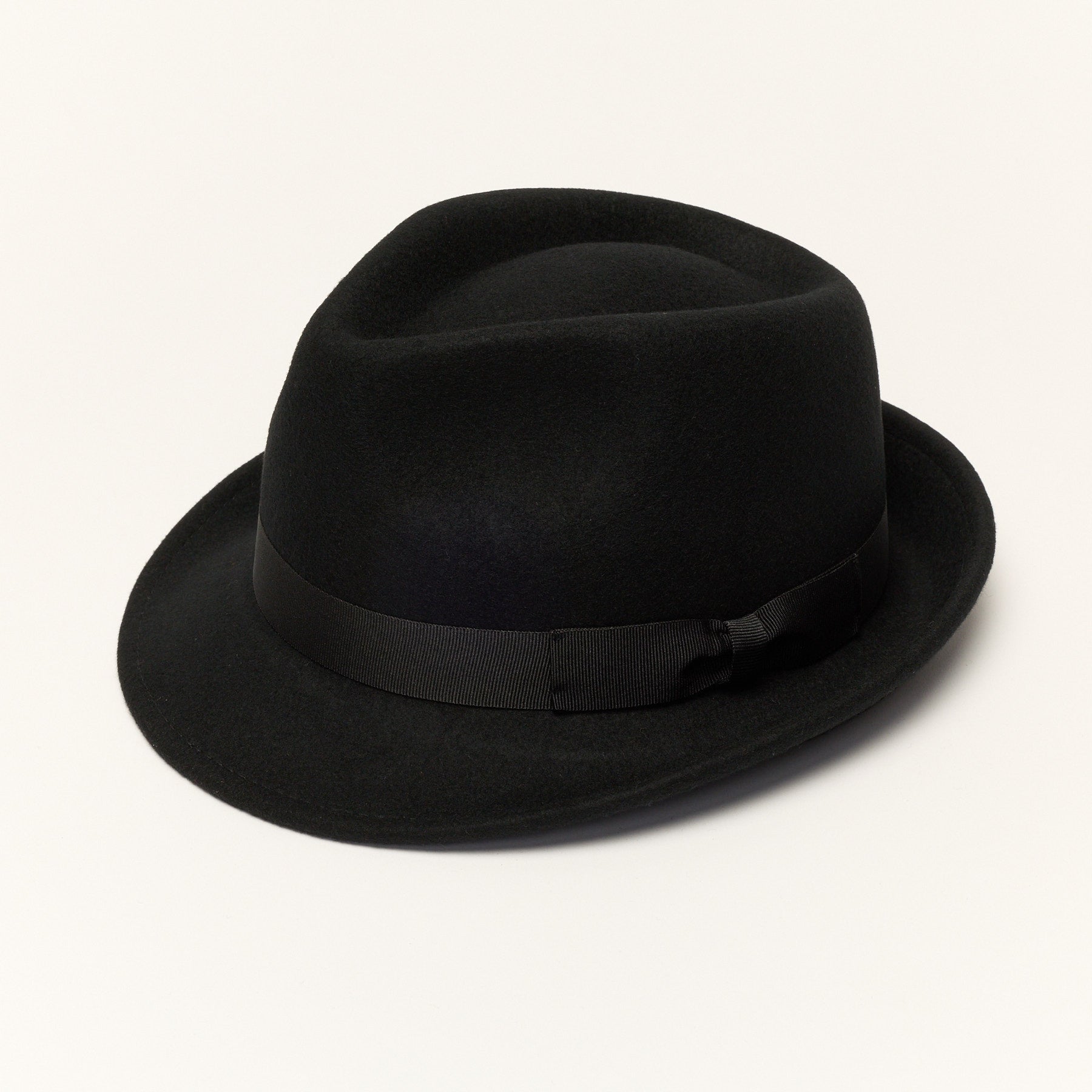 Short Brim Trilby Hat with Teardrop Crown