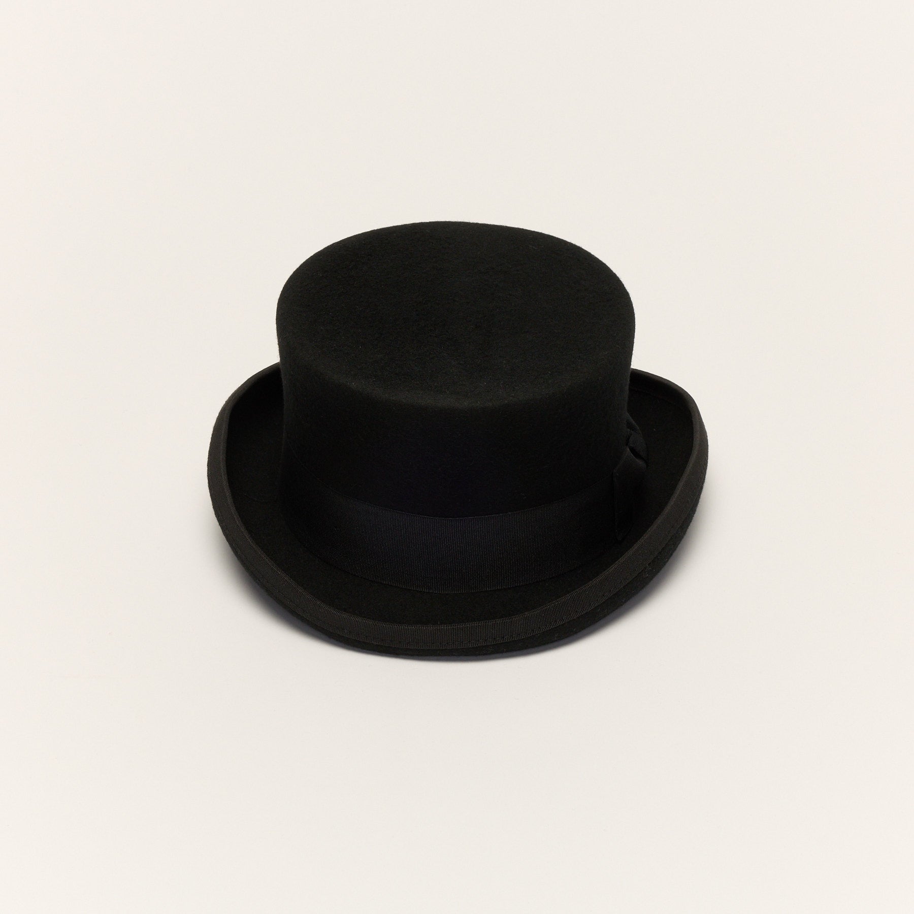 Short Crown Top Hat with Grosgrain ribbon