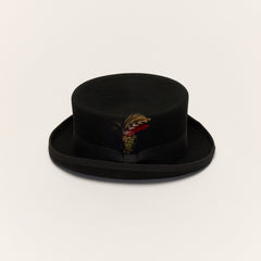 Short Crown Top Hat with Grosgrain ribbon