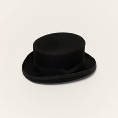 Short Crown Top Hat with Grosgrain ribbon