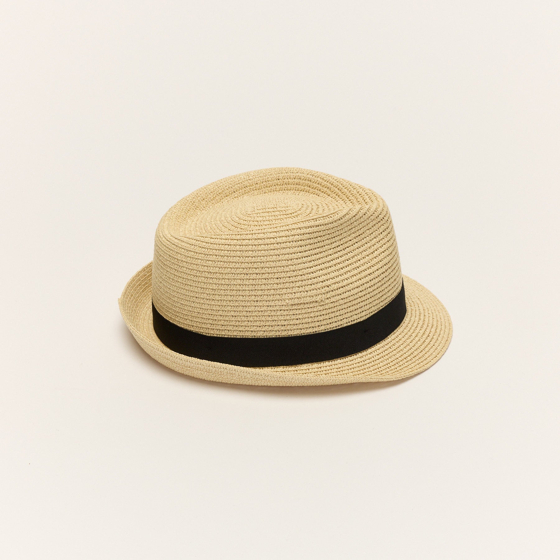 Summer Straw Trilby Hat with Feather