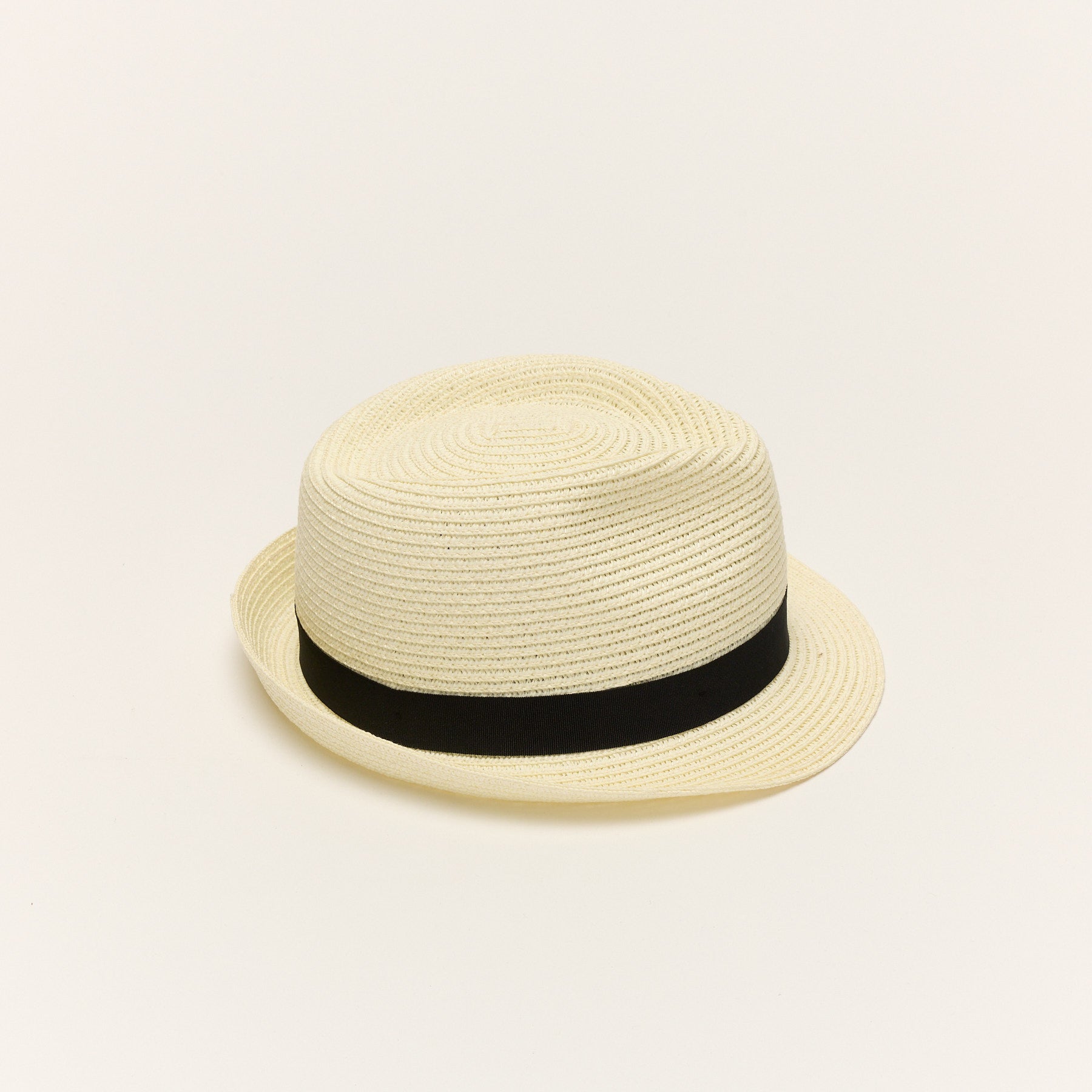 Summer Straw Trilby Hat with Feather