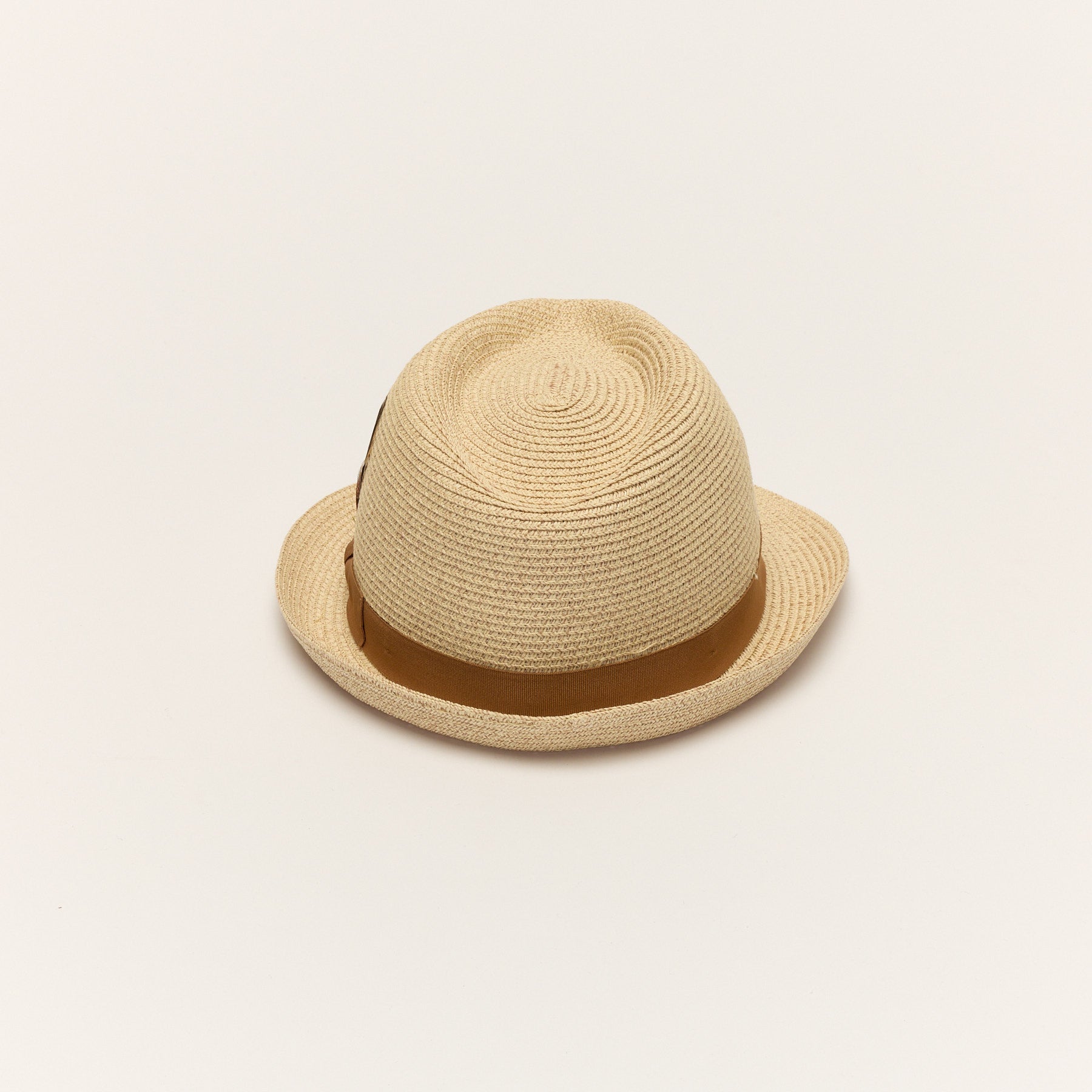 Summer Straw Trilby Hat with Feather