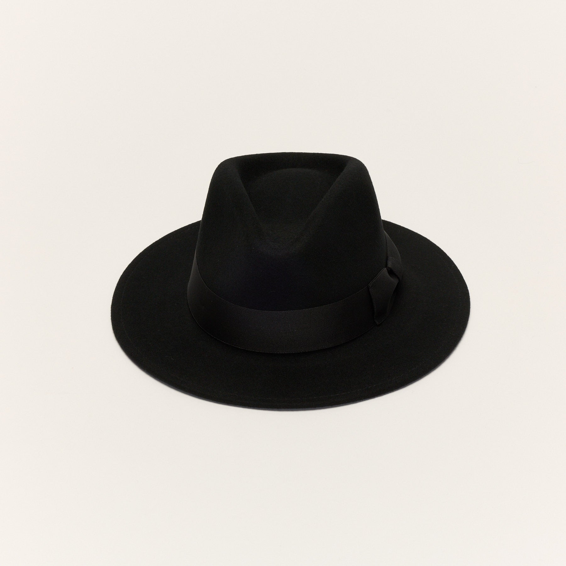 Wool Felt Fedora Hat with Bow Band