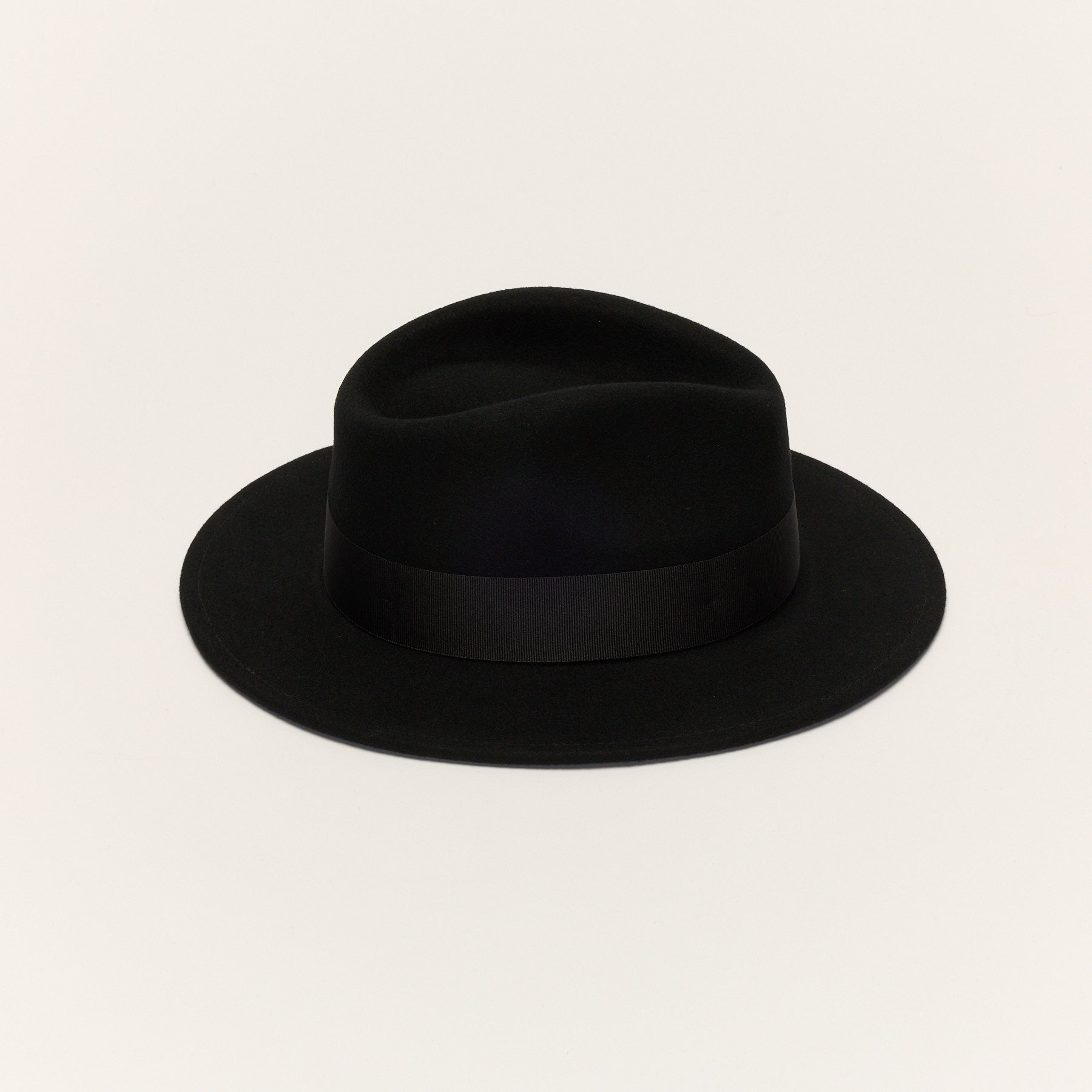 Wool Felt Fedora Hat with Bow Band