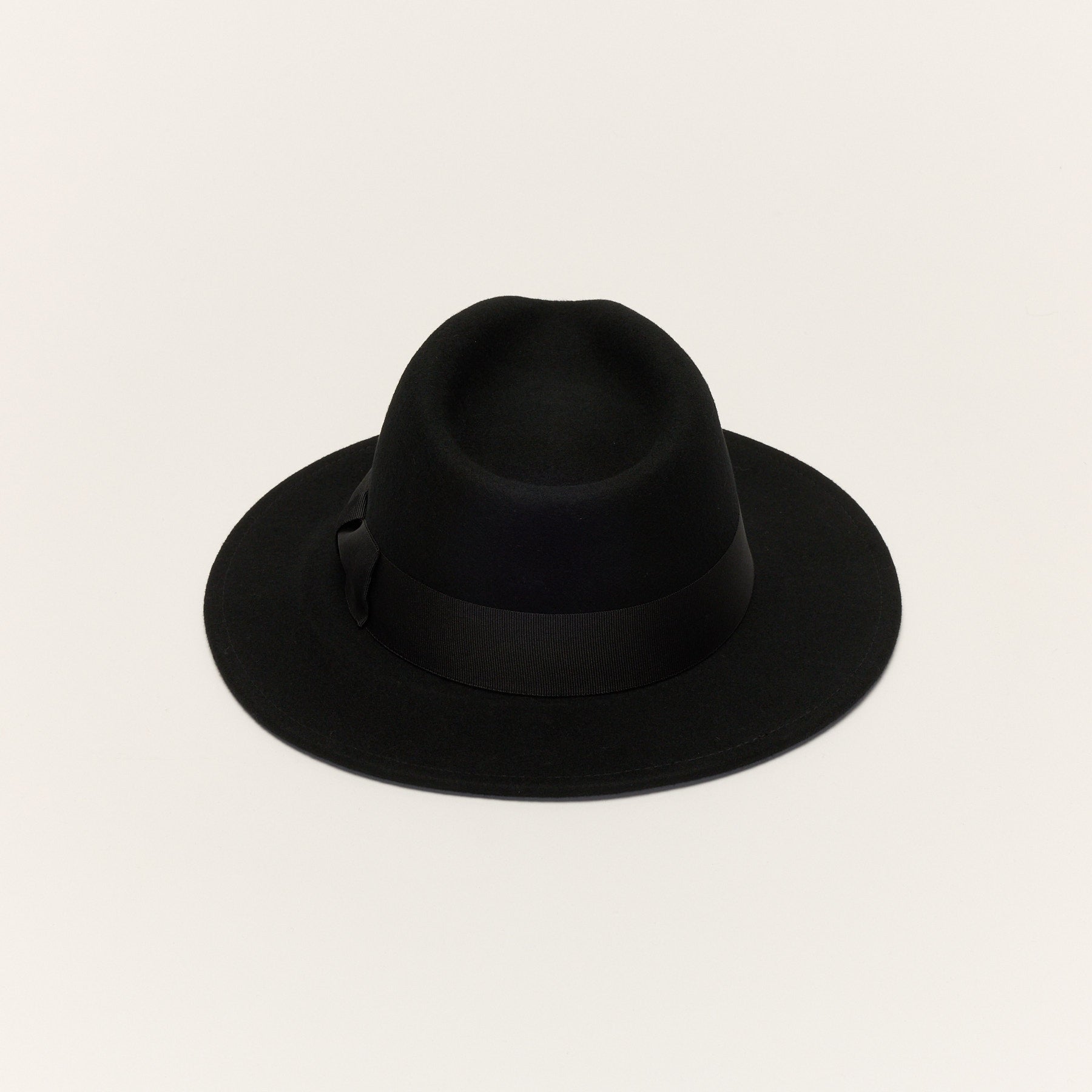 Wool Felt Fedora Hat with Bow Band