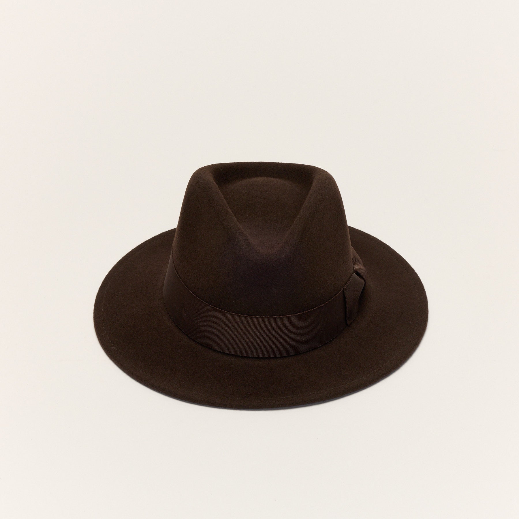 Wool Felt Fedora Hat with Bow Band