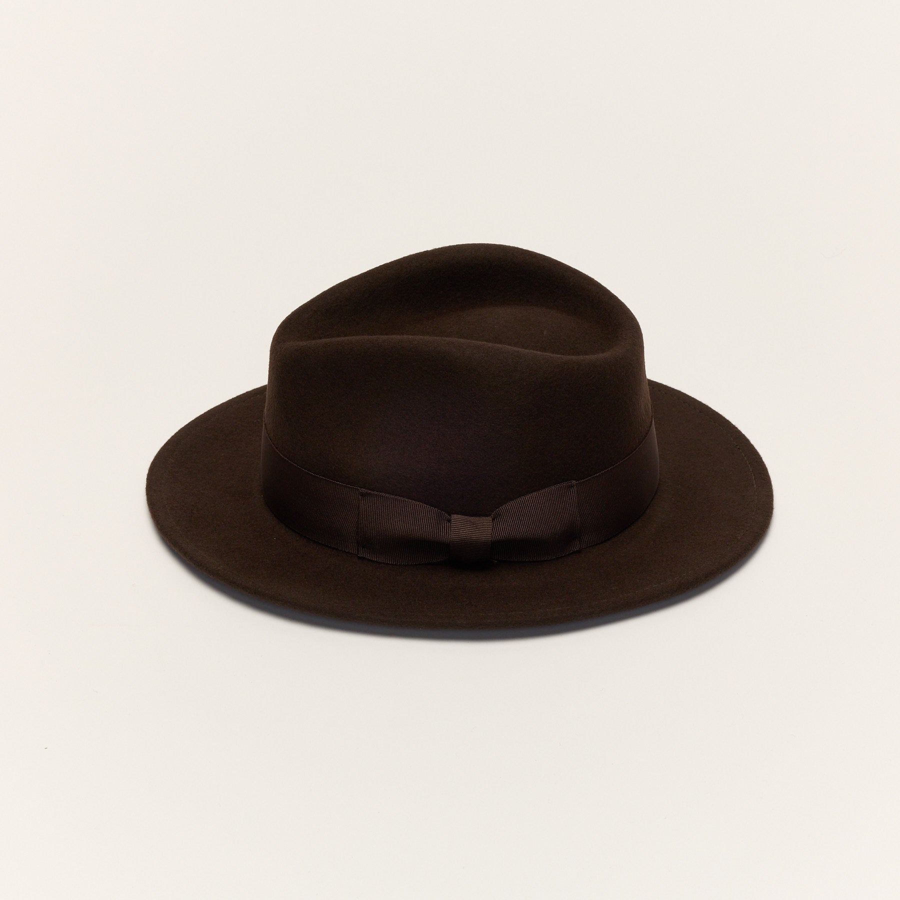 Wool Felt Fedora Hat with Bow Band