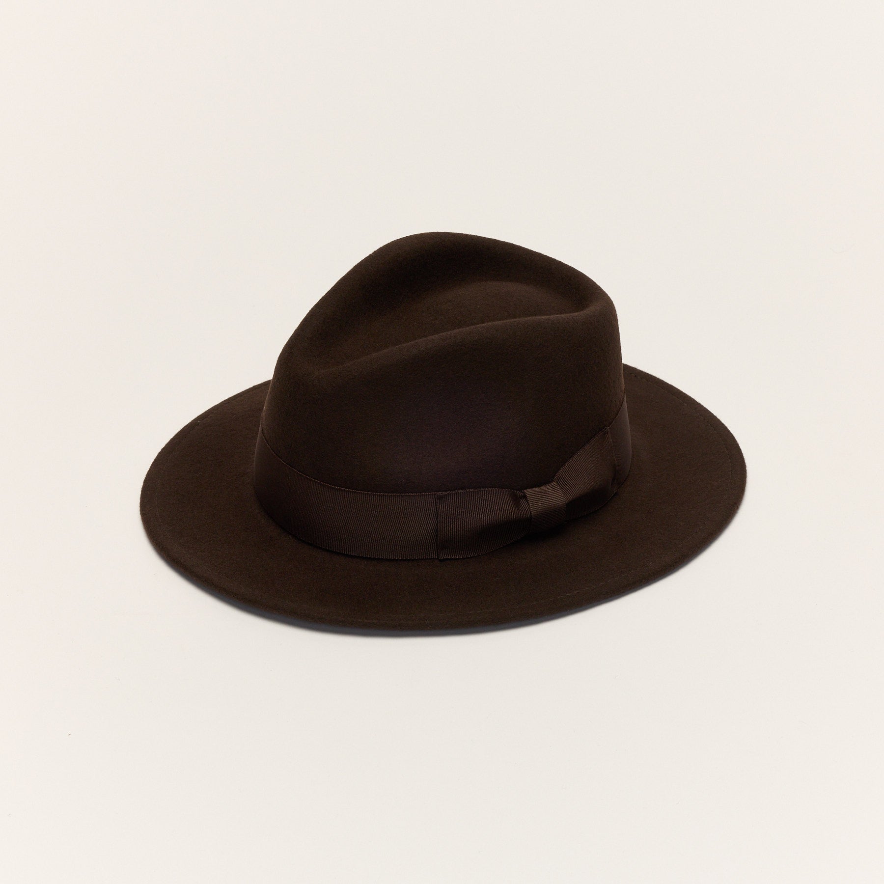 Wool Felt Fedora Hat with Bow Band