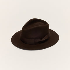 Wool Felt Fedora Hat with Bow Band