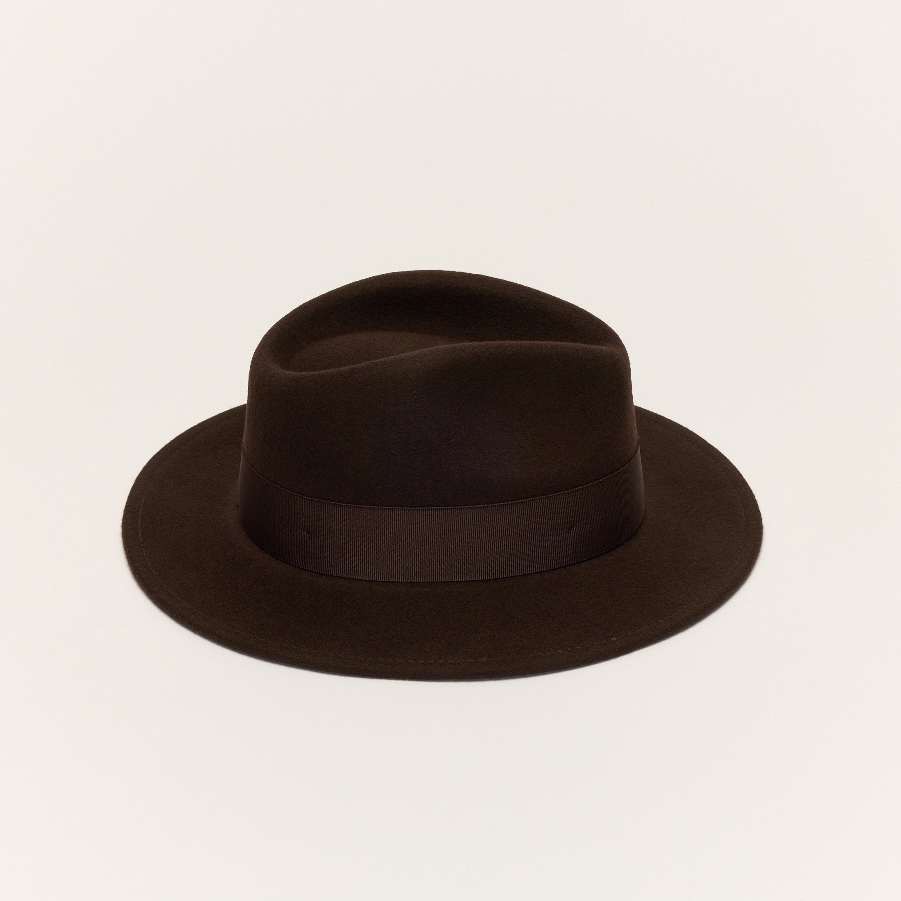 Wool Felt Fedora Hat with Bow Band