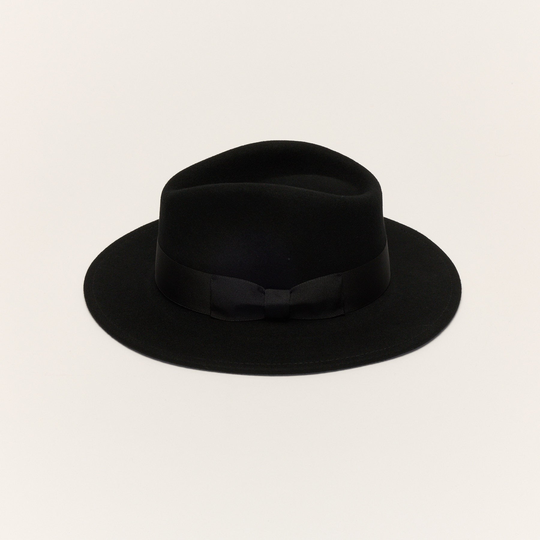 Wool Felt Fedora Hat with Bow Band