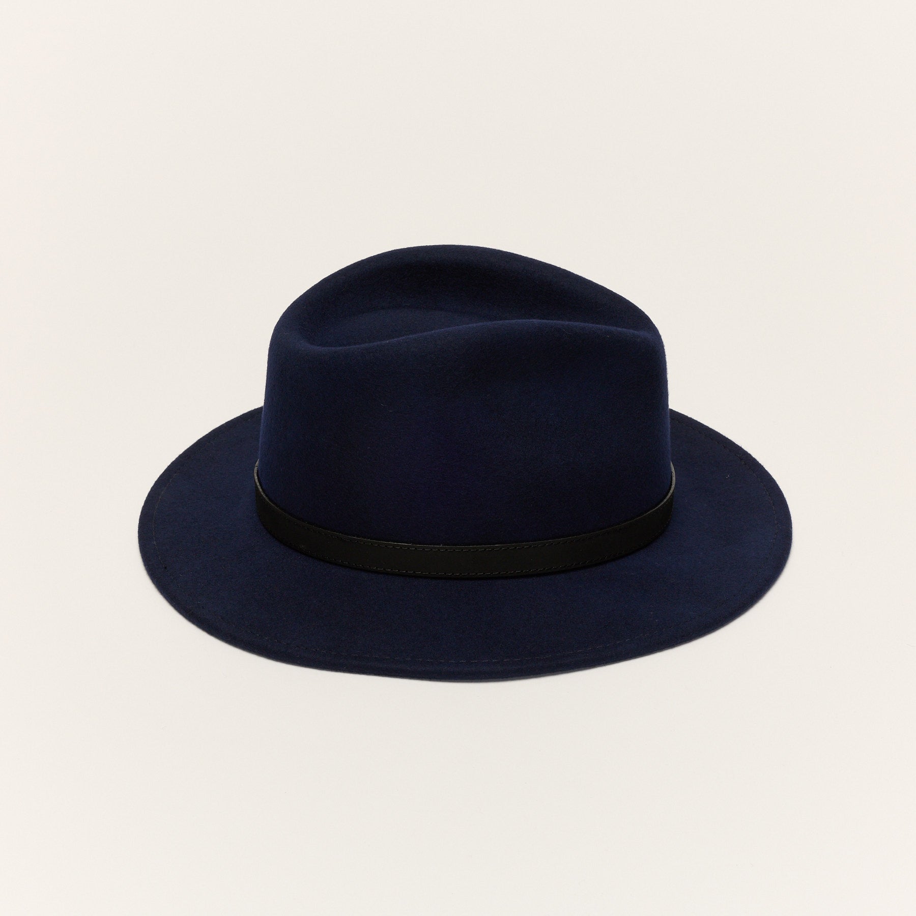 Wool Felt Fedora Hat with Leather Band