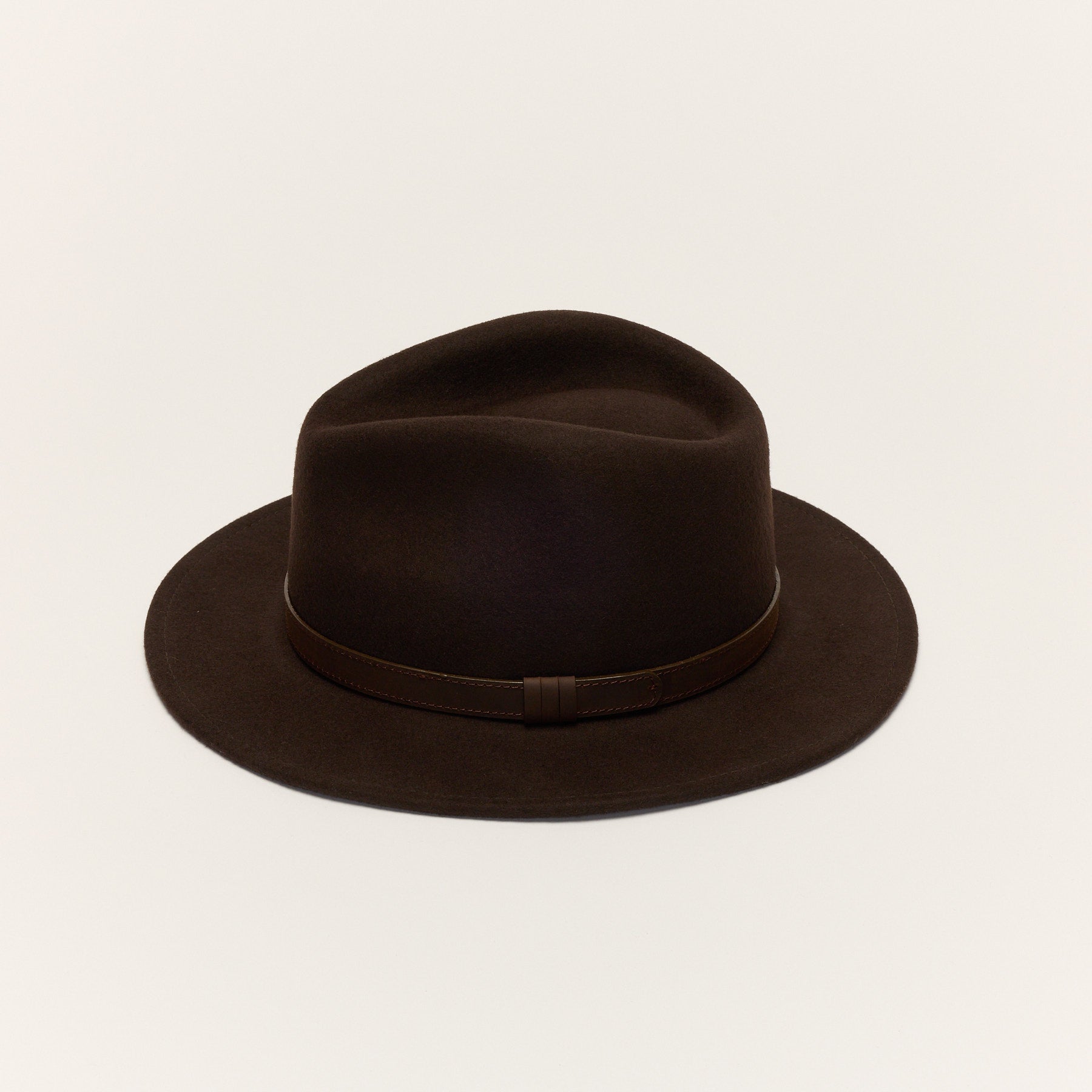 Wool Felt Fedora Hat with Leather Band