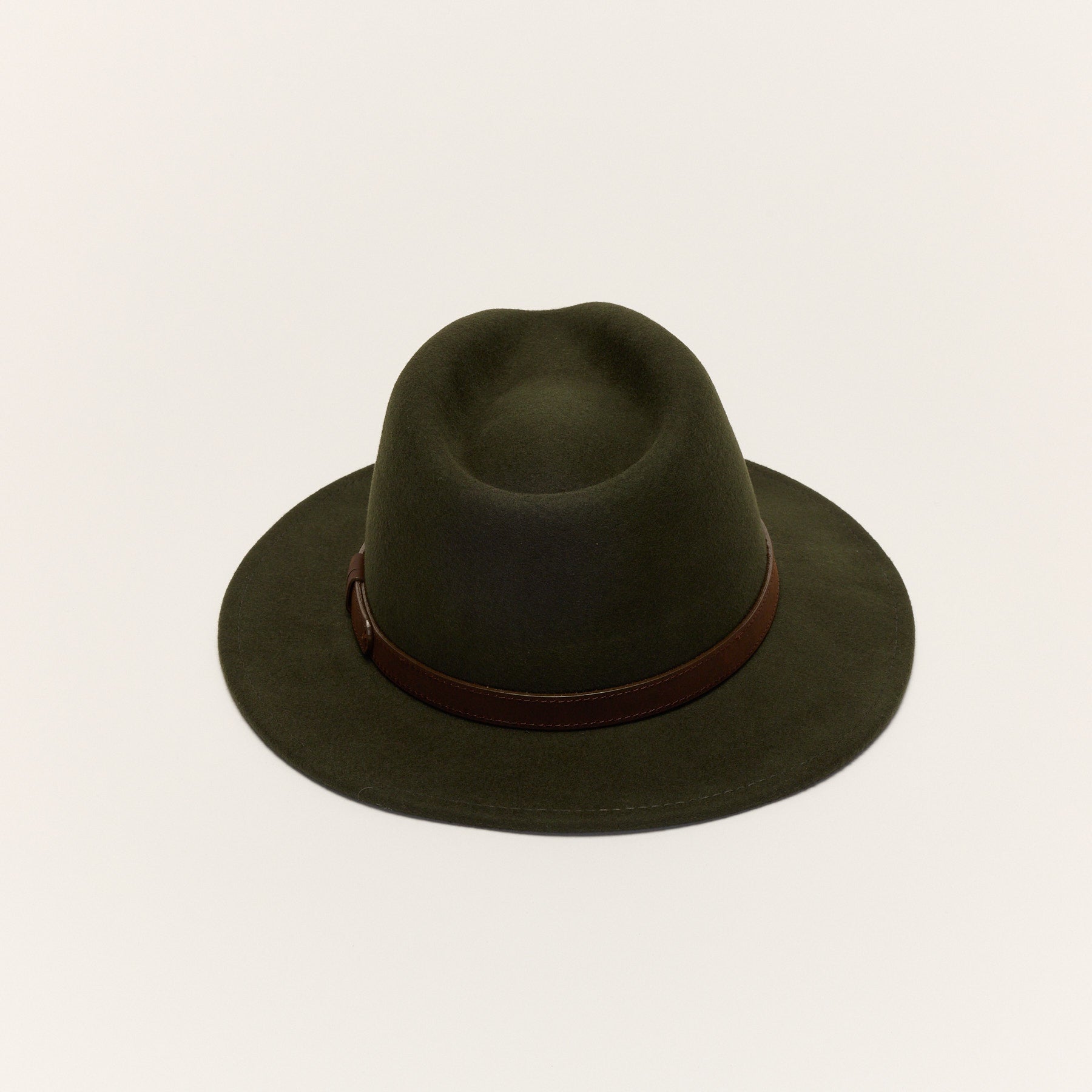 Wool Felt Fedora Hat with Leather Band